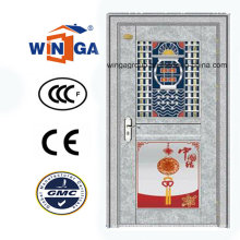 Puerta de cristal de la seguridad del acero inoxidable de la entrada del estilo de China (W-GH-23)